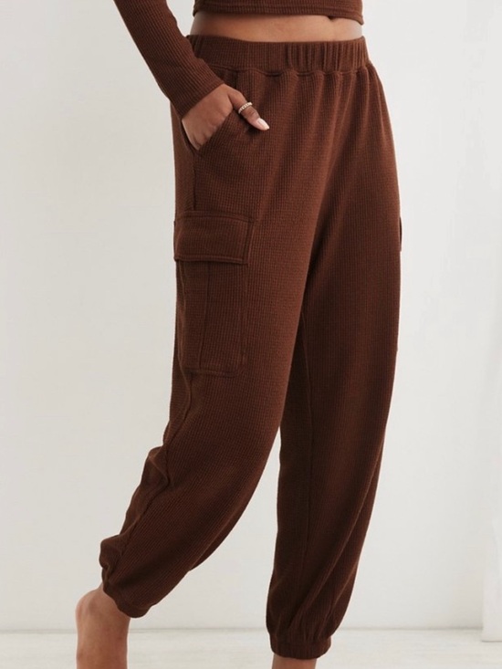 aerie Pants - Aerie SET Traveller Waffle Knit Jogger Top Size Medium